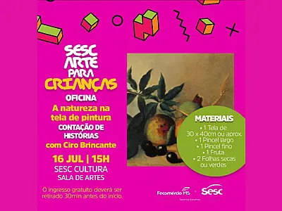 Oficina de pintura explica o que é natureza morta para crianças