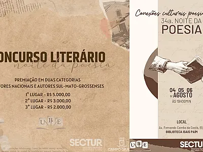 34ª Noite da Poesia está com inscrições abertas; 1º estágio começa em agosto
