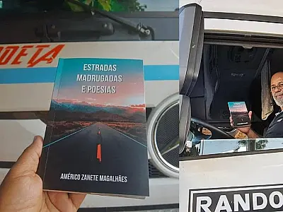 Caminhoneiro de MS lança livro escrito sobre 40 anos de estrada