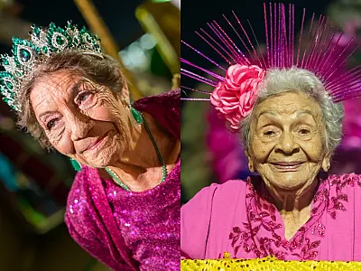 Inez, de 83 anos, e Lurdeca, de 92, destacam desfile da Vila Carvalho
