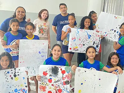 Em Sonora, crianças e adolescentes expõem pinturas produzidas em oficina