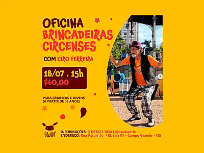 Oficina de brincadeiras circenses é opção de férias para a garotada