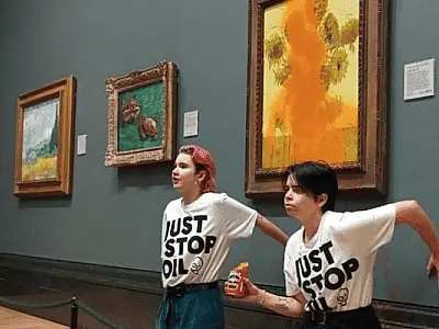 O grupo que jogou sopa de tomate em obra de Van Gogh